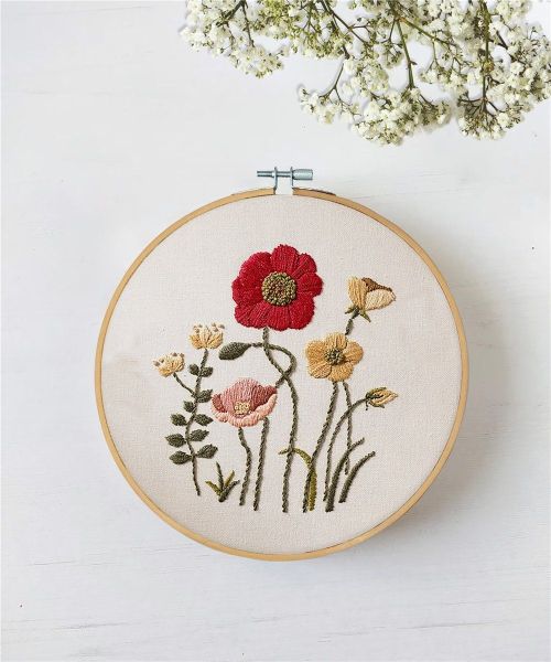 Premium Embroidery Kit Embroidery Modern needlework set Floral embroidery  complete kit